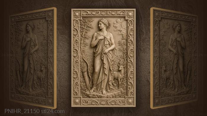 Artemis holding the draped cloth 3d STL model