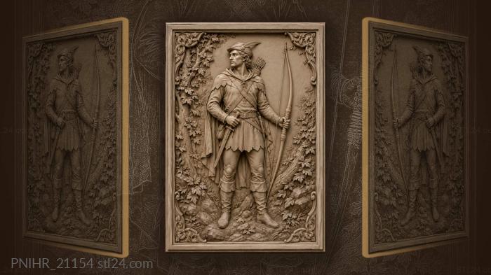 Robin hood archer with longbow 3d STL model