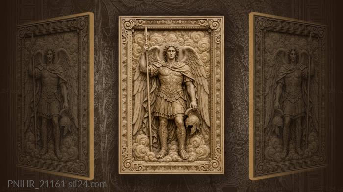 Fighter with spear between wings and clouds 3d STL model