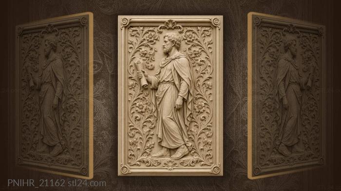 Blossoming branches around a standing scribe 3d STL model
