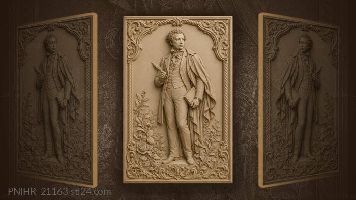Pushkin with pen and book · Alexandre Dumas 3d STL model