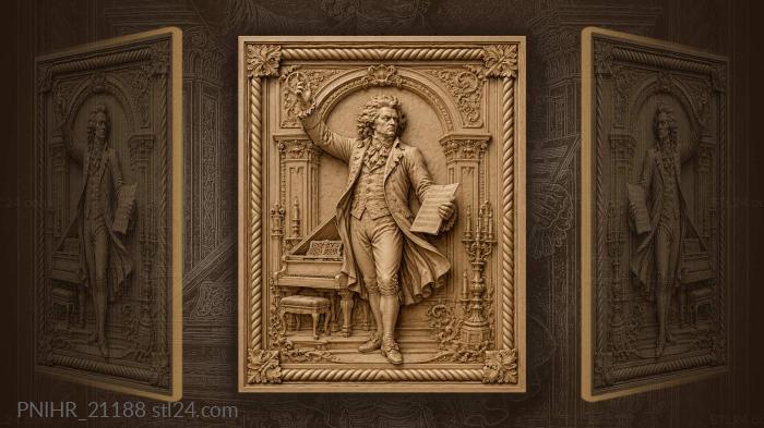 Ludwig van Beethoven conducting by the piano 3d STL model