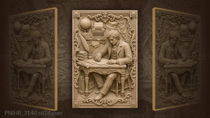 Hand writing among old knowledge 3d STL model