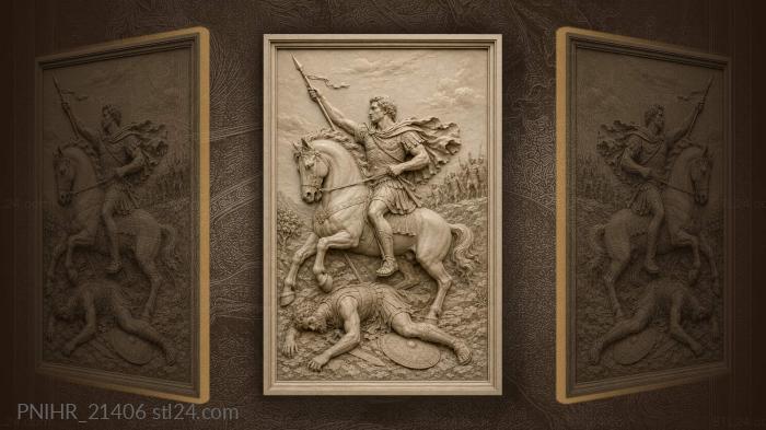 Horseman above a fallen enemy 3d STL model