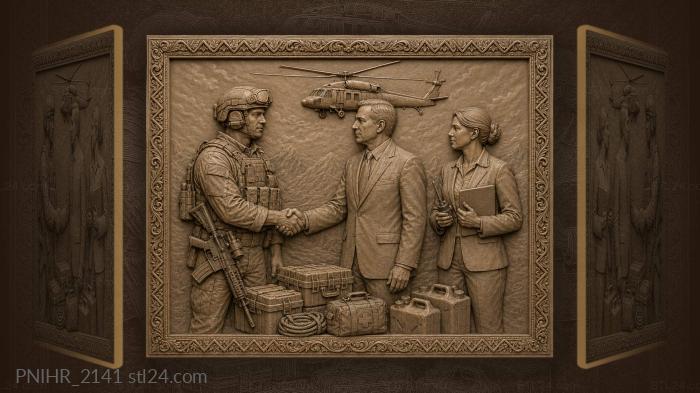 Military greeting peaceful future together 3d STL model