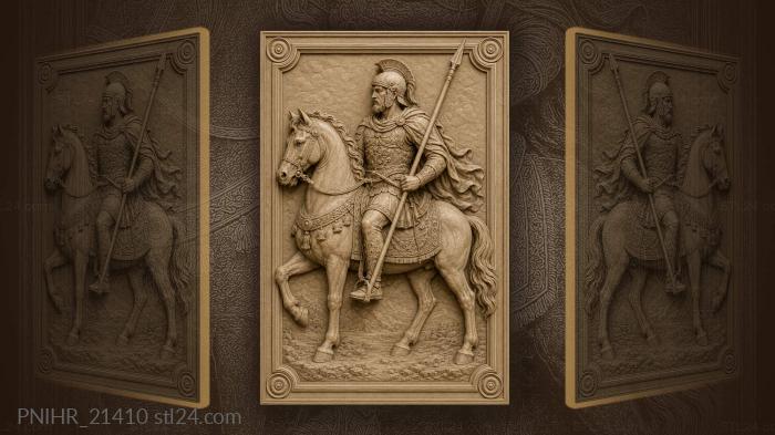 Ornate harness and a levelled spear 3d STL model