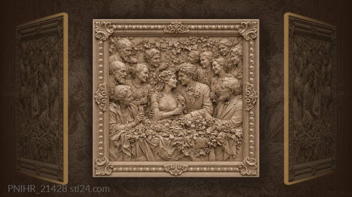 Wedding celebration joyful family gathering 3d STL model