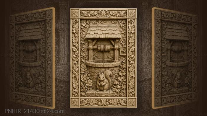 Squirrel seated on well ledge 3d STL model