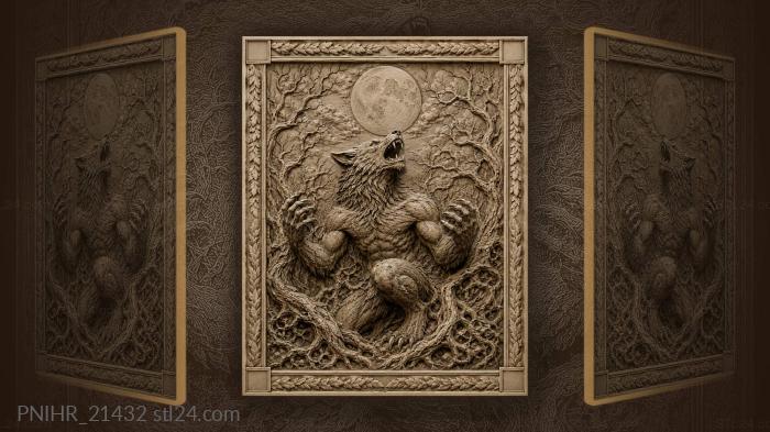 Werewolf rising from tangled roots 3d STL model