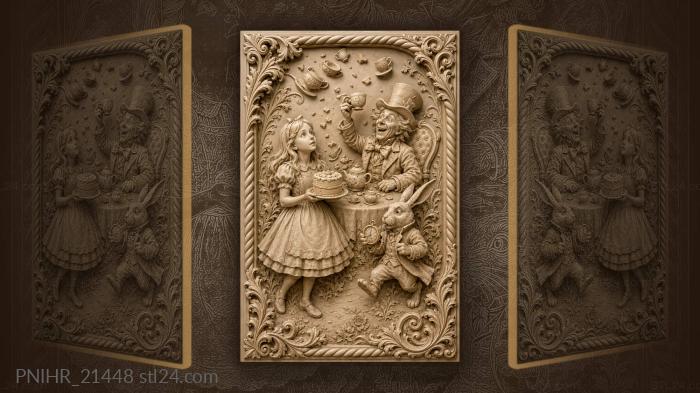 Alice and hatter’s joyful tea party 3d STL model