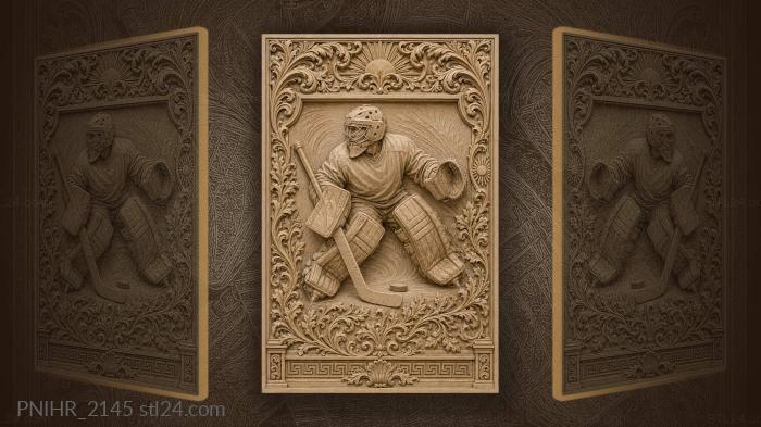 Hockey goalie in intense play 3d STL model