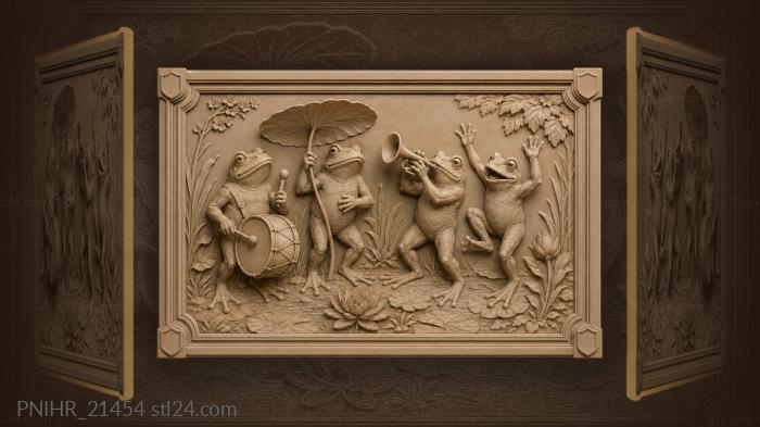 Frogs music and joyful dance 3d STL model