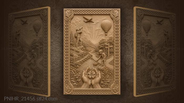 Hopeful gaze airplane paper boat dreams 3d STL model