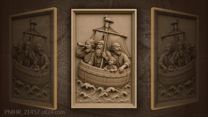 Bearded sailors and little captain 3d STL model