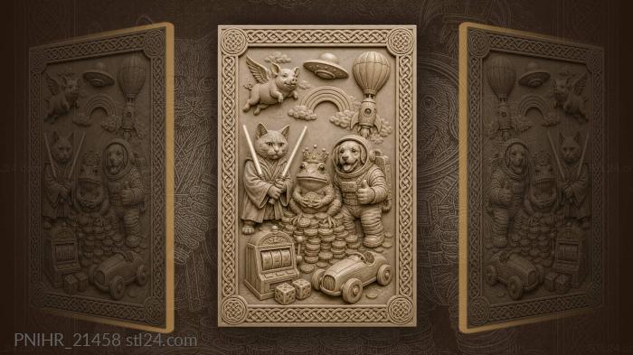 Cat lightsaber frog astronaut pig fun 3d STL model