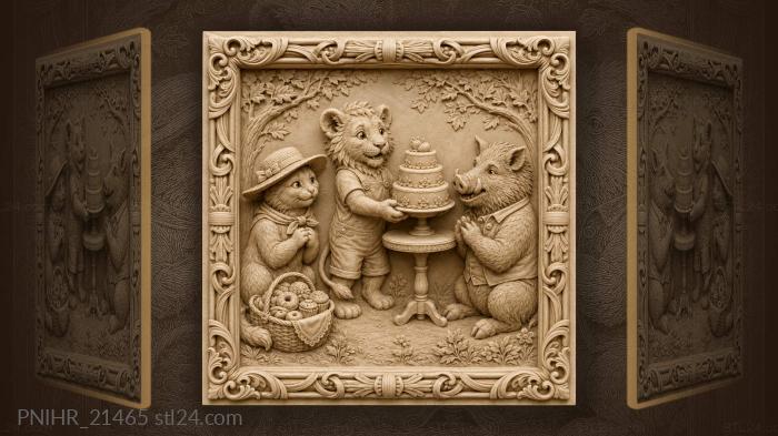 Lion cub’s treat for friends 3d STL model