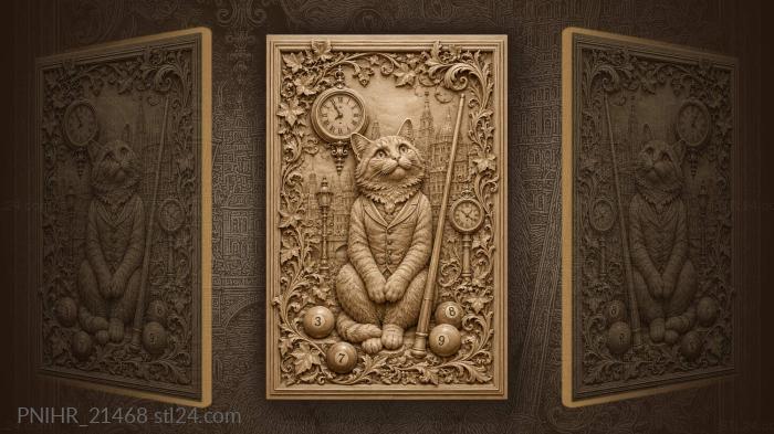 Cue beside a waistcoat and two clocks 3d STL model