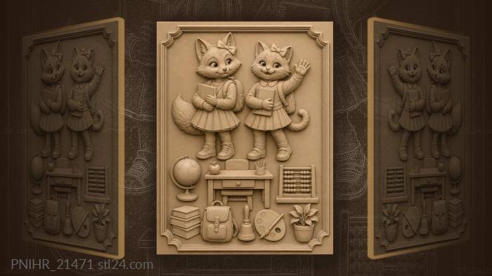 Animal school days learning together 3d STL model