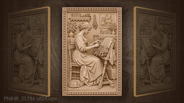 Lace maker in old world setting 3d STL model