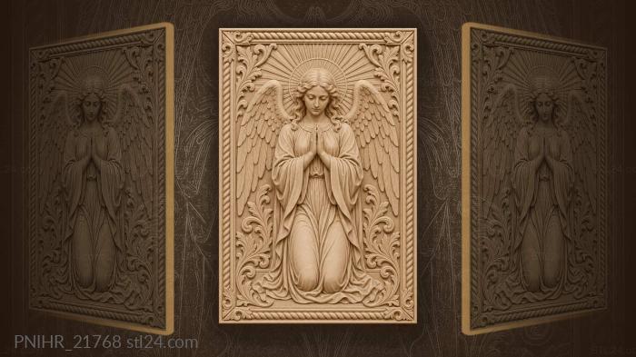 Angel with heavenly light rays 3d STL model
