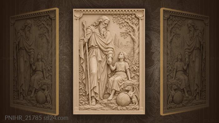 Wise elder and hopeful child 3d STL model