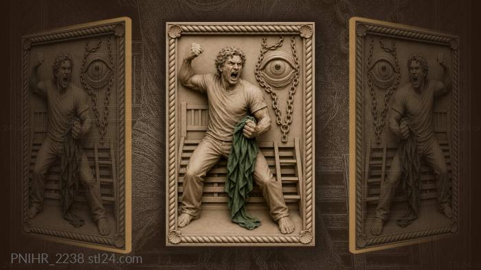 Angry man with defiant gesture 3d STL model