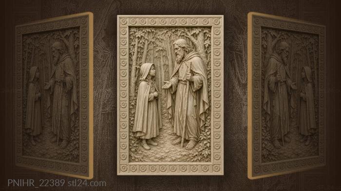Forest encounter wise man girl 3d STL model
