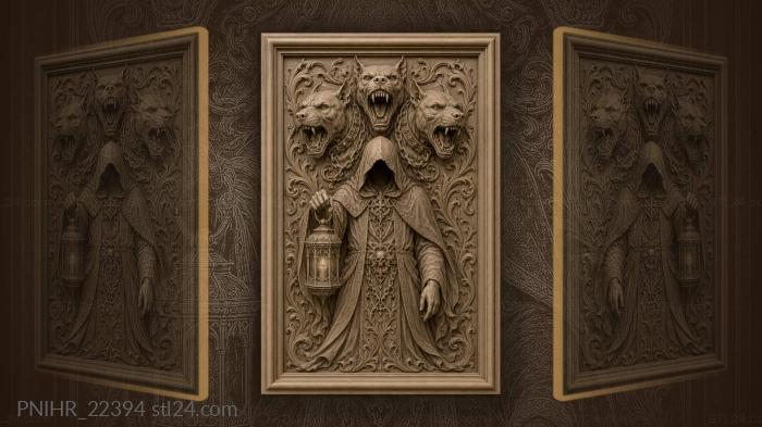 Fierce dogs and hooded wanderer 3d STL model