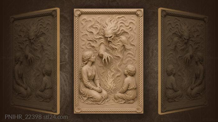 Spectral being with woman and child 3d STL model