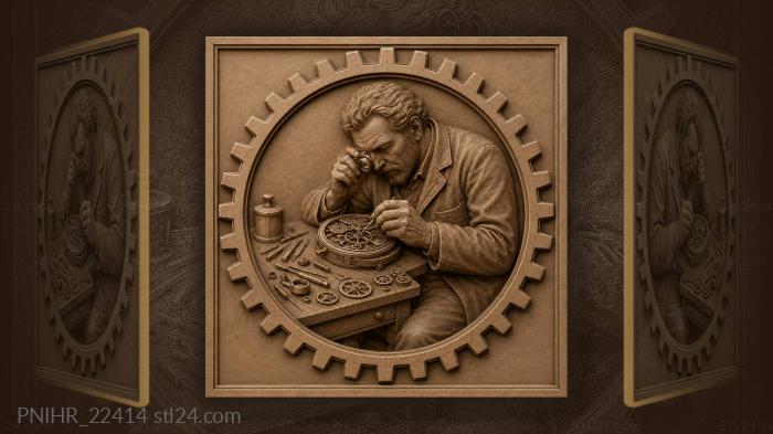 Clockmakers focus intricate detail 3d STL model