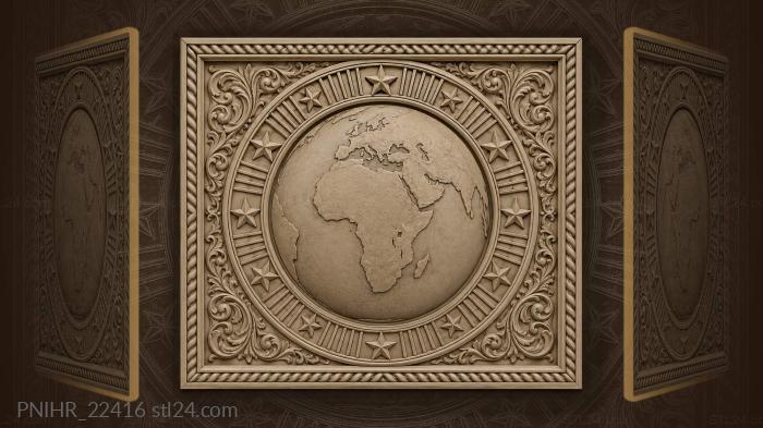 World globe with stellar frame 3d STL model