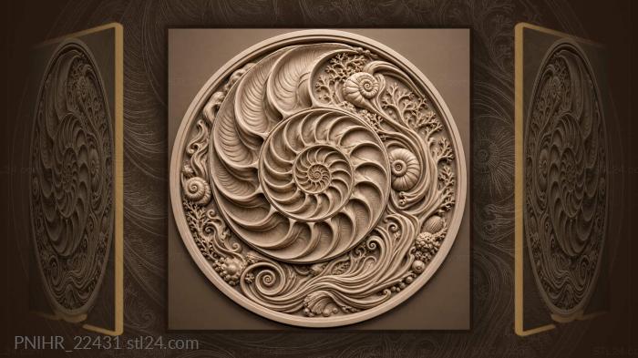 Nautilus shell golden ratio spiral 3d STL model