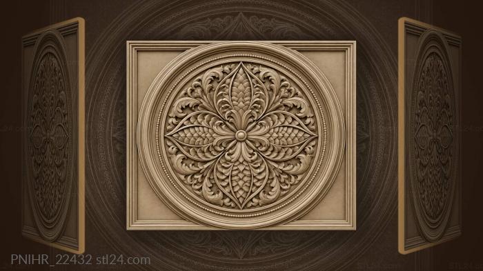 Four petals inside concentric rings 3d STL model