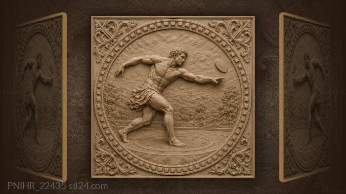 Discus thrower above the running track 3d STL model