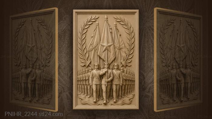 Flags laurel wreaths military parade 3d STL model