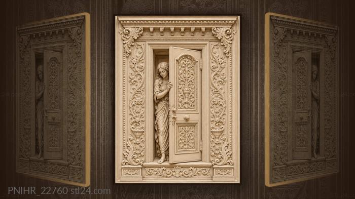 Ancient doorway intricate floral frame 3d STL model