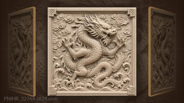 Clouds and waves around the beast 3d STL model