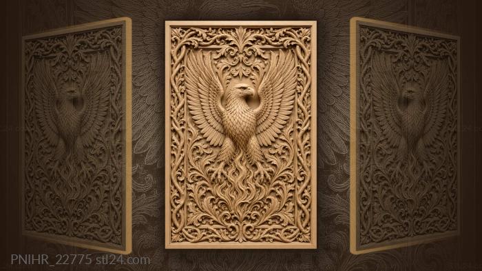Tongues of flame around the eagle 3d STL model