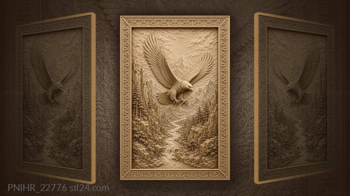 Eagle circling a steep canyon 3d STL model