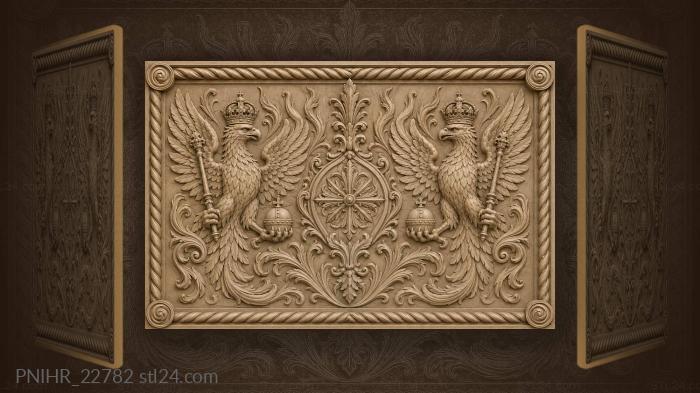 Majestic eagles with royal symbols 3d STL model