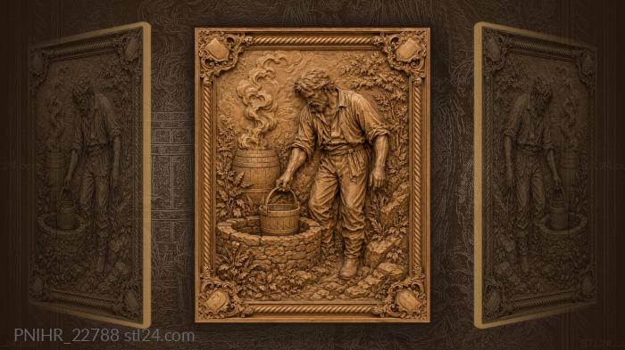 Water bearer with rising steam 3d STL model