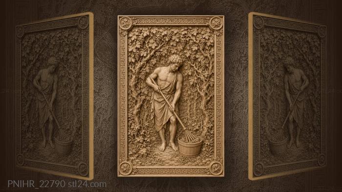 Harvest figure among vines trees 3d STL model