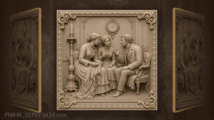Cozy tea time intimate gathering 3d STL model