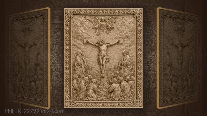 Angel above the sacred cross 3d STL model