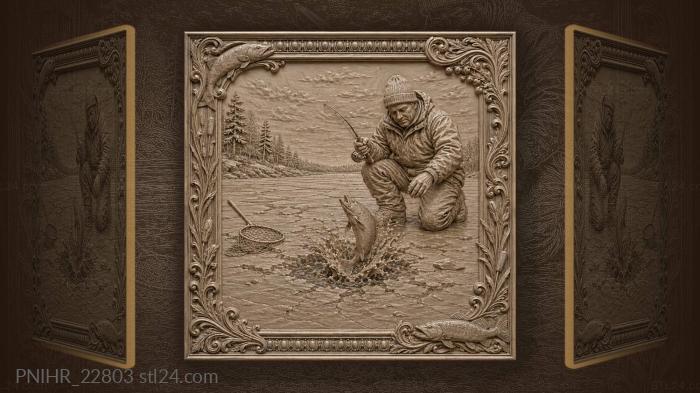 Fish breaking surface beside the skimmer 3d STL model