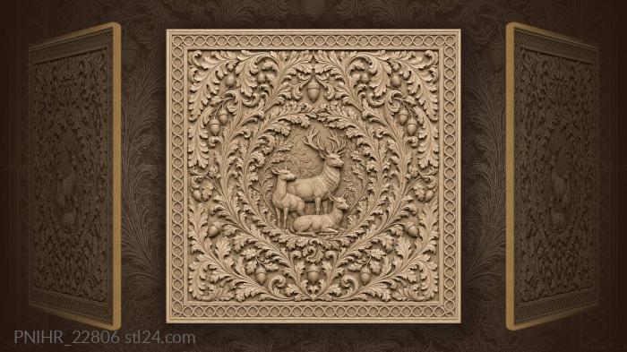 Swirling foliage with acorns on stems 3d STL model