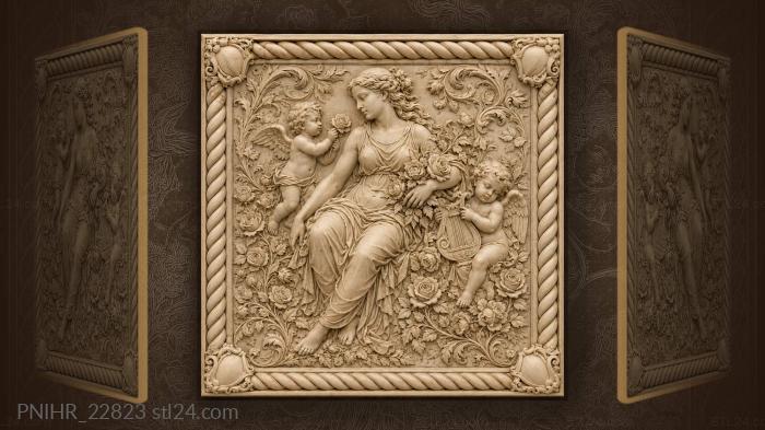 Rope twist shield cartouche frame 3d STL model