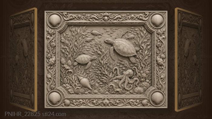 Seashells and ornate corner medallions 3d STL model
