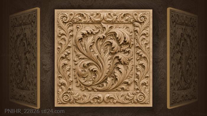 Acanthus leaves lush floral border 3d STL model