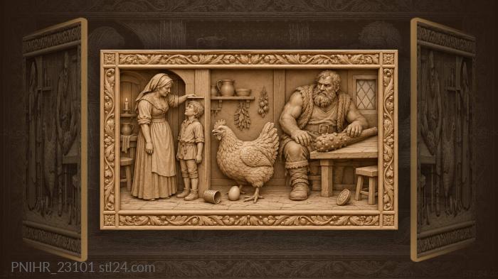 Hen laying an egg by the club 3d STL model